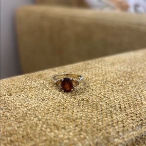 14 KT Ring with red Gemstone
